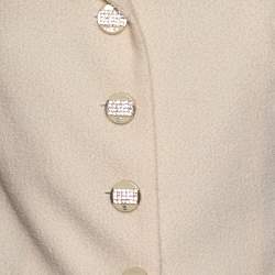 Chanel Cream Wool Single Breasted Cropped Blazer L
