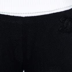 Pre Owned Chanel Black Knit Contrast Rib Knit Trim Detailed Joggers S