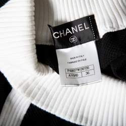 Pre Owned Chanel Black Knit Contrast Rib Knit Trim Detailed Joggers S