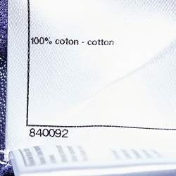 مملوكة مسبقًا Chanel Navy Blue Perforated Knit Crop Top M