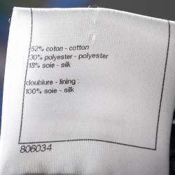 Pre Owned Chanel Black Logo Ribbon Tweed Double Breasted Blazer M