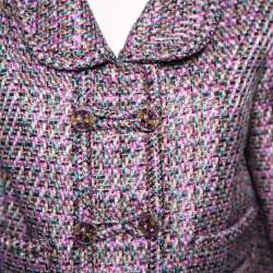 Pre Owned Chanel Multicolored Fantasy Tweed Double Breasted Cropped Jacket L