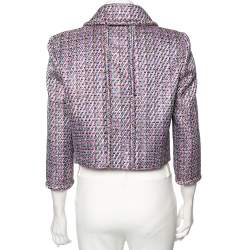 Pre Owned Chanel Multicolored Fantasy Tweed Double Breasted Cropped Jacket L