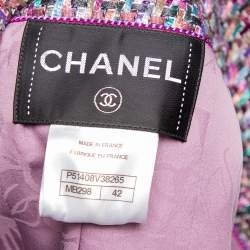 Pre Owned Chanel Multicolored Fantasy Tweed Double Breasted Cropped Jacket L