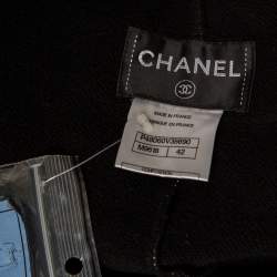 Pre Owned Chanel Black Lurex Knit Drawstring Waist Detailed Short Dress L 