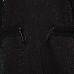 Pre Owned Chanel Black Lurex Knit Drawstring Waist Detailed Short Dress L 