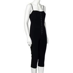 Chanel Black Knit Button Front Sleeveless Jumpsuit M