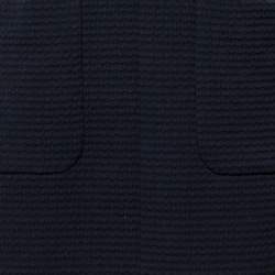 Chanel Navy Blue Textured Cotton Sleeveless Midi Dress L