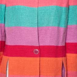 Chanel Multicolored Tweed Single Buttoned Jacket XL