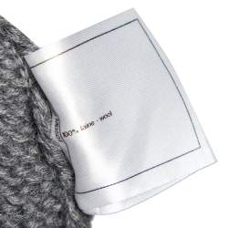 Chanel Grey Wool Intarsia Knit Contrast Trimmed Buckle Detail Jacket M
