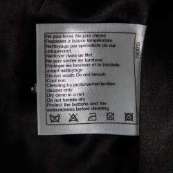 Pre Owned Chanel Black Velvet & Leather Inset Embellished Single Breasted Blazer M