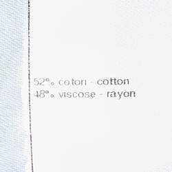 مملوكة مسبقًا توب شانيل قطن منقوش أزرق كحلي بروش مورد مزين مقاس صغير - سمول