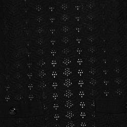 Chanel Black Perforated Knit Pocket Detailed Dress M
