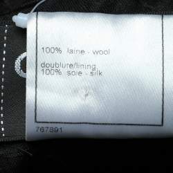 Pre Owned Chanel Black Textured Wool Bow Detailed Pleated Dress M