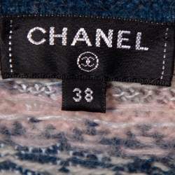 Pre Owned Chanel Multicolor Cashmere & Wool Knit Long Sweater M