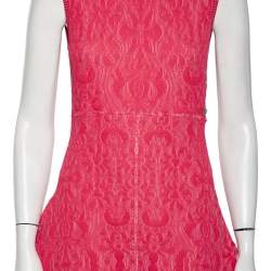 Chanel Pink Embossed Jacquard Knit Sleeveless Dress M
