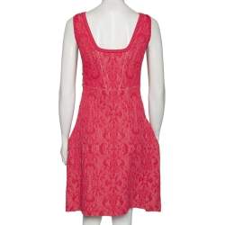 Chanel Pink Embossed Jacquard Knit Sleeveless Dress M