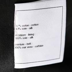 Pre Owned Chanel Black Cotton Belted Button Front Jacket