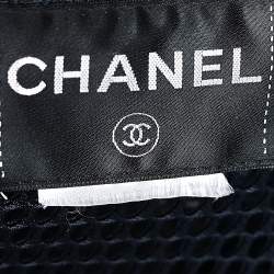 Pre Owned Chanel Black Mesh Zip Front Jacket S