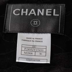 Chanel Black Tweed Logo Crest Detail Button Front Jacket S