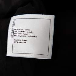 Pre Owned Chanel Black Tweed Braided Trim Detailed Asymmetrical Jacket S