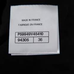 Pre Owned Chanel Black Tweed Braided Trim Detailed Asymmetrical Jacket S