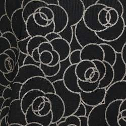 Chanel Black Camellia Foil Print Cotton T-Shirt XL