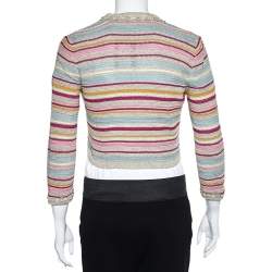 Chanel  Multicolor Stripe Cotton Knit Cardigan M