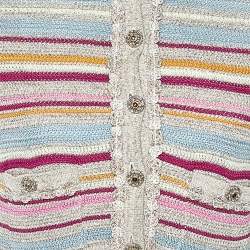 Chanel  Multicolor Stripe Cotton Knit Cardigan M