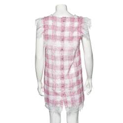 Chanel Pink Patterned Cotton Mesh Dress M