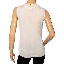 Chanel Cream Cashmere Sleeveless Top L