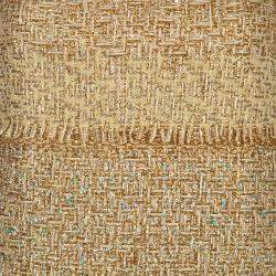 Pre Owned توب شانيل ذهبي ميتاليك بلا أكمام S