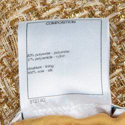 Pre Owned توب شانيل ذهبي ميتاليك بلا أكمام S