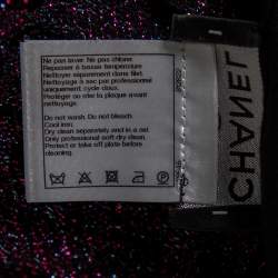 مملوكة مسبقًا Chanel Plum Lurex Knit Pleated Short Sleeve Dress M