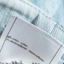 Chanel Indigo Light Wash Denim Embroidered Jeans S