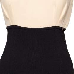 Pre Owned Chanel Colorblock Crepe & Knitted Sleeveless Dress M