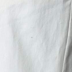 Pre Owned Chanel Ivory Linen Wide Legged Pants S 
