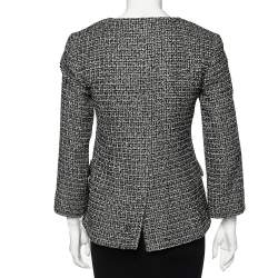 Pre Owned Chanel Black Tweed Gripoix Jewel Buttons Long Sleeve Jacket M