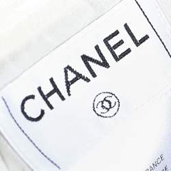 مملوكة مسبقًا فستان شانيل كامي حرير كريمي مزين بالترتر مقاس صغير - سمول