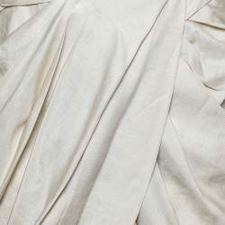 Chanel Beige Silk Draped Knee Length Skirt S