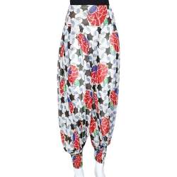 Chanel Multicolor Floral Printed Lurex Silk Harem Pants S