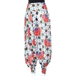 Chanel Multicolor Floral Printed Lurex Silk Harem Pants S