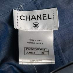 Chanel Blue Cotton Button Front Oversize Blouse M