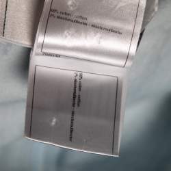 Pre Owned Chanel Blue Light Wash Denim Button Front Top & Midi Skirt Set S/M