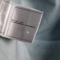 Pre Owned Chanel Blue Light Wash Denim Button Front Top & Midi Skirt Set S/M