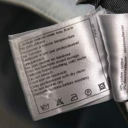 Pre Owned Chanel Blue Light Wash Denim Button Front Top & Midi Skirt Set S/M