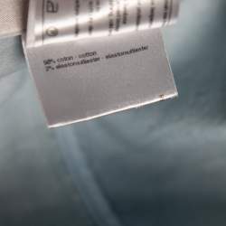 Pre Owned Chanel Blue Light Wash Denim Button Front Top & Midi Skirt Set S/M