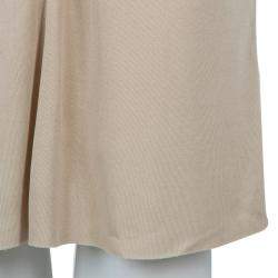 Pre Owned Chanel Beige Knit Petal Sleeve Ruffle Detail Dress S