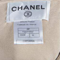 Pre Owned Chanel Beige Knit Petal Sleeve Ruffle Detail Dress S