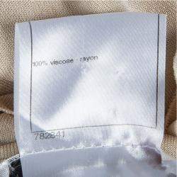 Pre Owned Chanel Beige Knit Petal Sleeve Ruffle Detail Dress S